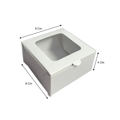Caja pequeña acetato blanca (Paquete x12) - 8cm x 8cm