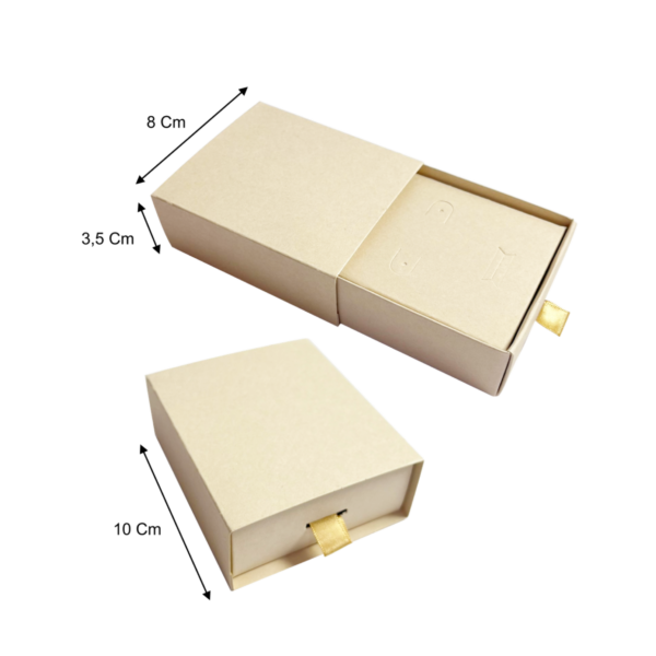 Caja accesorios tipo baúl beige (Paquete x12) - 10cm x 8cm