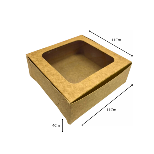 Caja pequeña acetato kraft (Paquete x12) - 11cm x 11cm