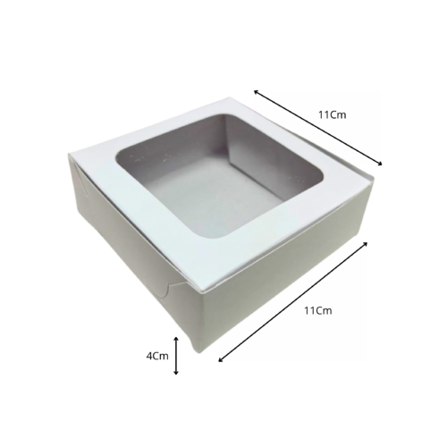 Caja pequeña acetato blanca (Paquete x12) - 11cm x 11cm
