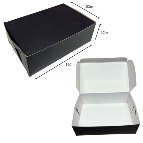 Caja mediana negra (Paquete x12) - 15cm x 10cm