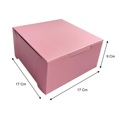 Caja empaque alta rosado (Paquete x12) - 17cm x 17cm