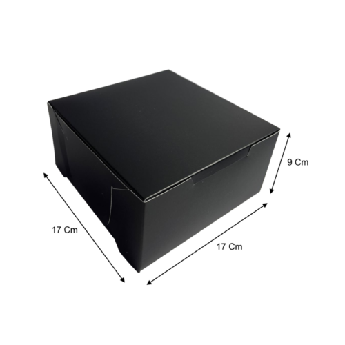 Caja empaque alta negra (Paquete x12) - 17cm x 17cm