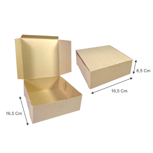 Caja empaque beige (Paquete x12) - 16.5cm x 16.5cm