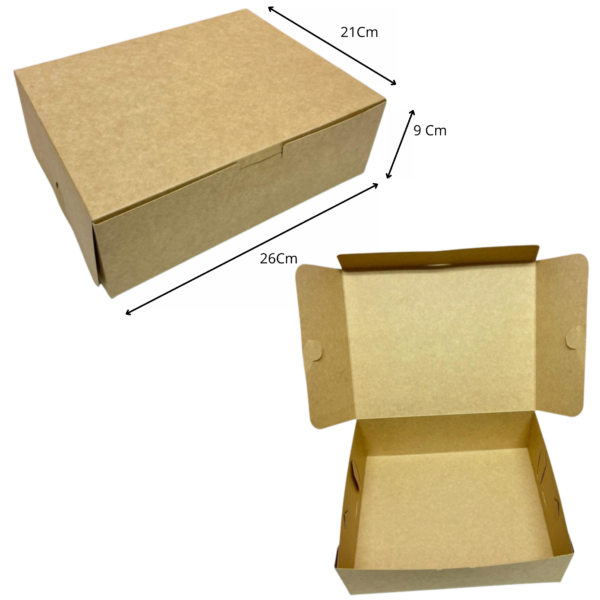 Caja empaque grande kraft (Paquete x12) - 26cm x 21cm