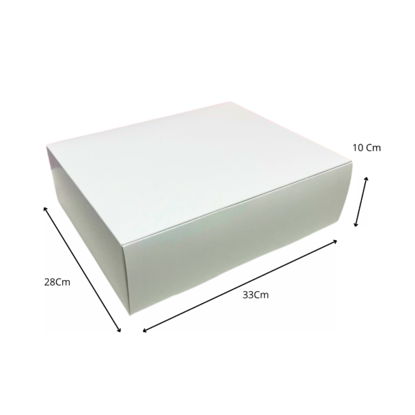 Caja empaque grande blanca (Paquete x12) - 33cm x 28cm
