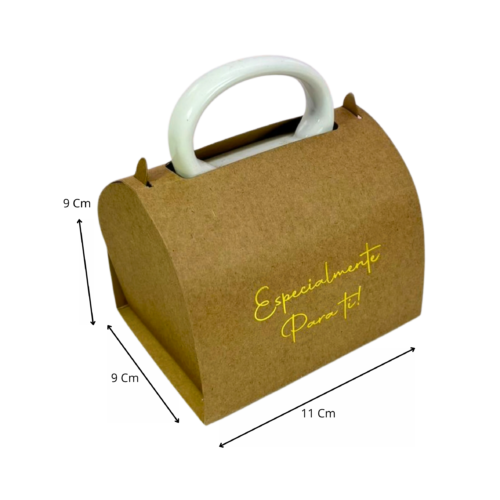 Caja mug tipo buzón kraft (Paquete x12) - 9cm x 11cm