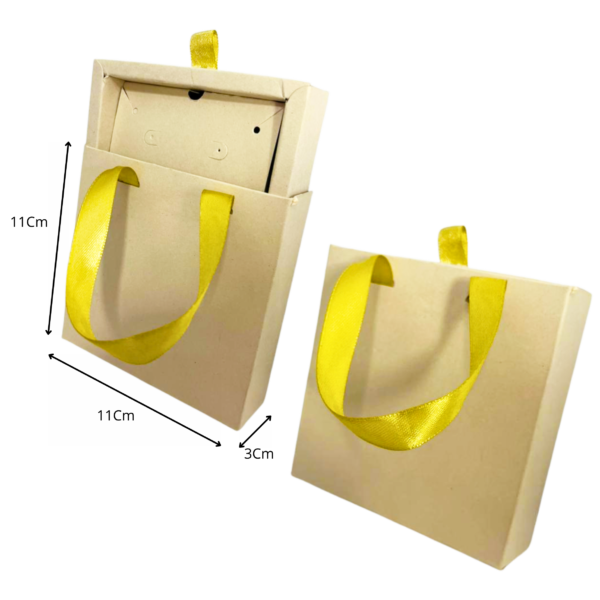 Caja accesorios tipo bolso beige (Paquete x12) - 11cm x 11cm