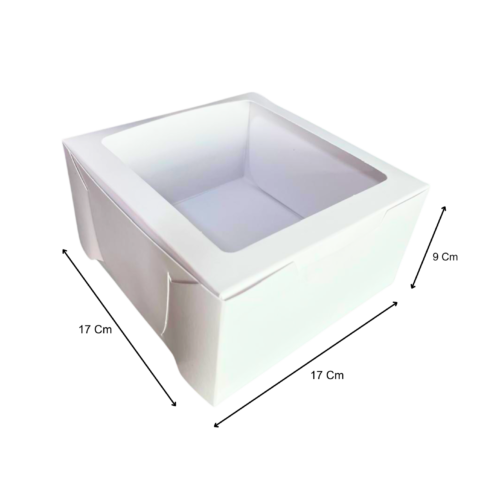 Caja empaque alta blanca acetato (Paquete x 12) - 17cm x 17cm