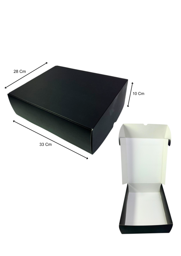 Caja empaque grande negra (Paquete x 12) - 28cm x 33cm