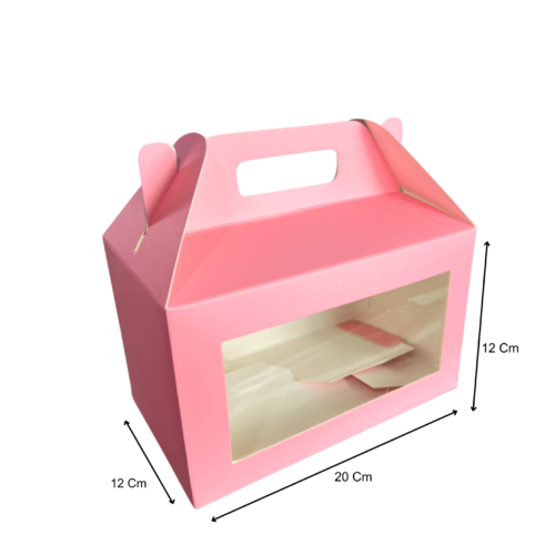 Caja lonchera acetato rosada (Paquete x 12) - 12cm x 20cm