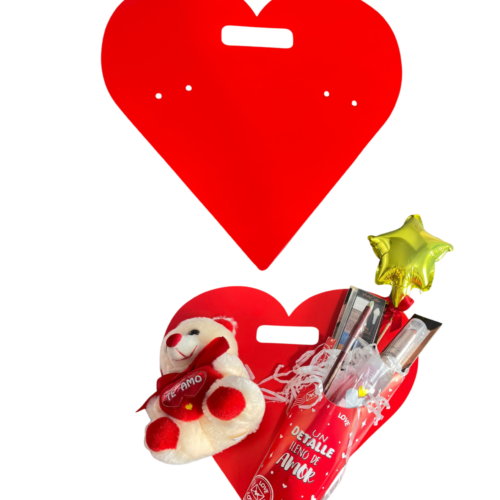 Corazón en cartón rojo (Paquete x 12) - 33cm x 32cm