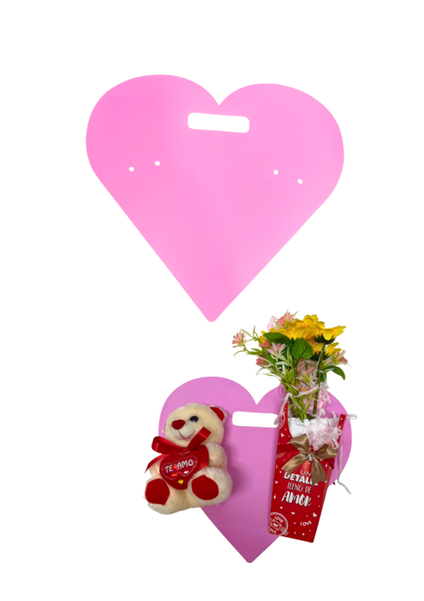 Corazón en cartón rosado (Paquete x 12) - 33cm x 32cm