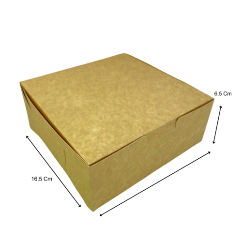 Caja empaque kraft (Paquete x12) - 16.5cm x 16.5cm