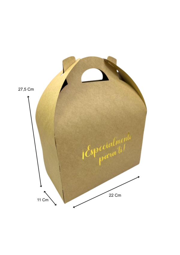 Caja lonchera kraft estampada (Paquete x 12) - 22cm x 11cm
