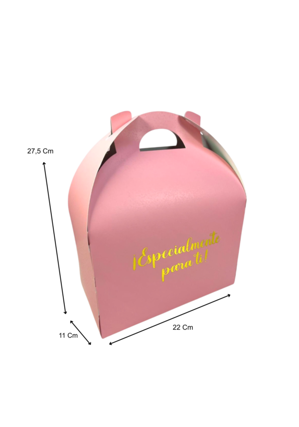 Caja lonchera rosada estampada (Paquete x 12) - 22cm x 11cm