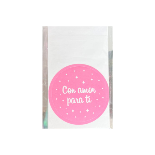 Stickers con amor para ti rosado (Paquete x 12)