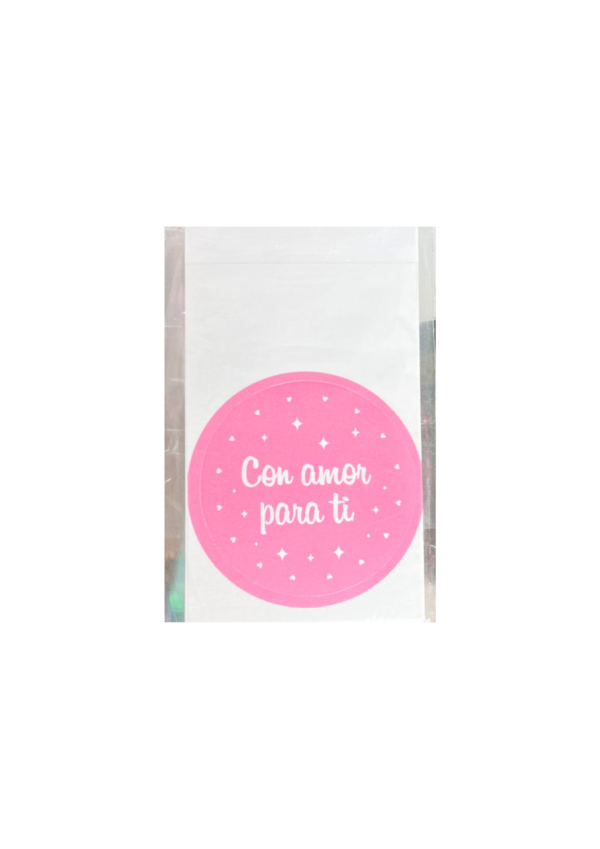 Stickers con amor para ti rosado (Paquete x 12)