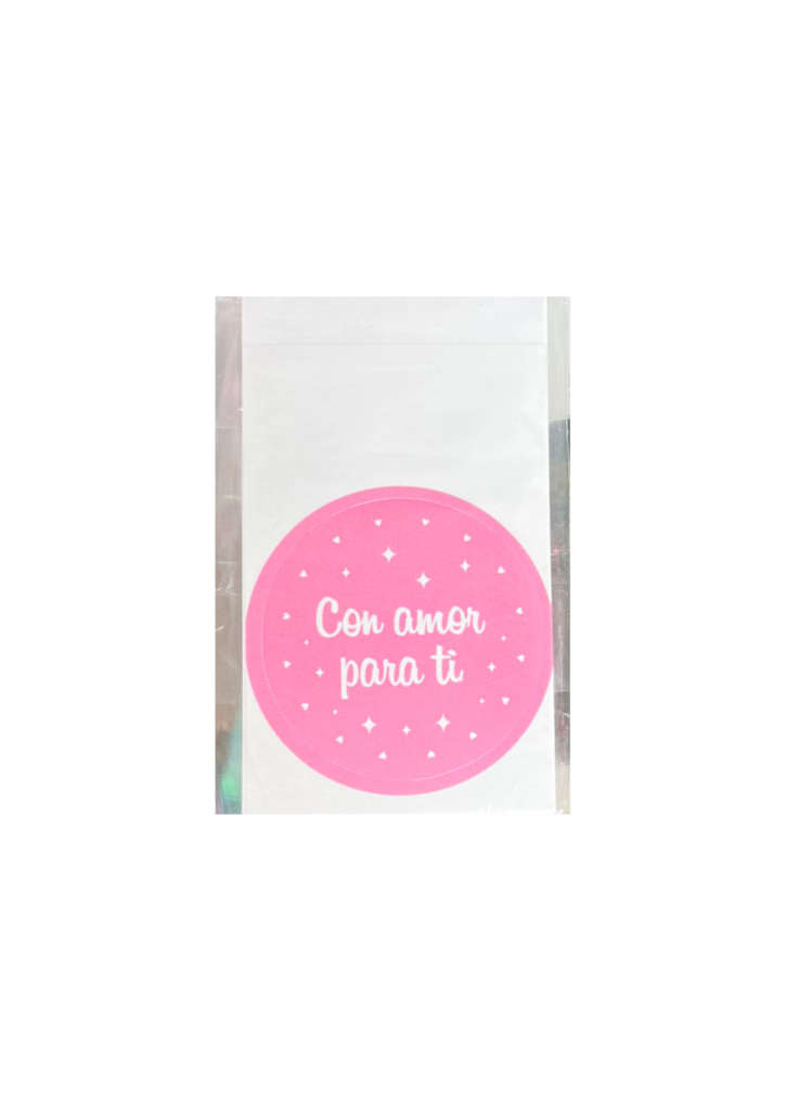 Stickers con amor para ti rosado (Paquete x 12)