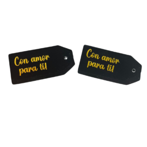 Tags con amor para ti negro (Paquete x 12)