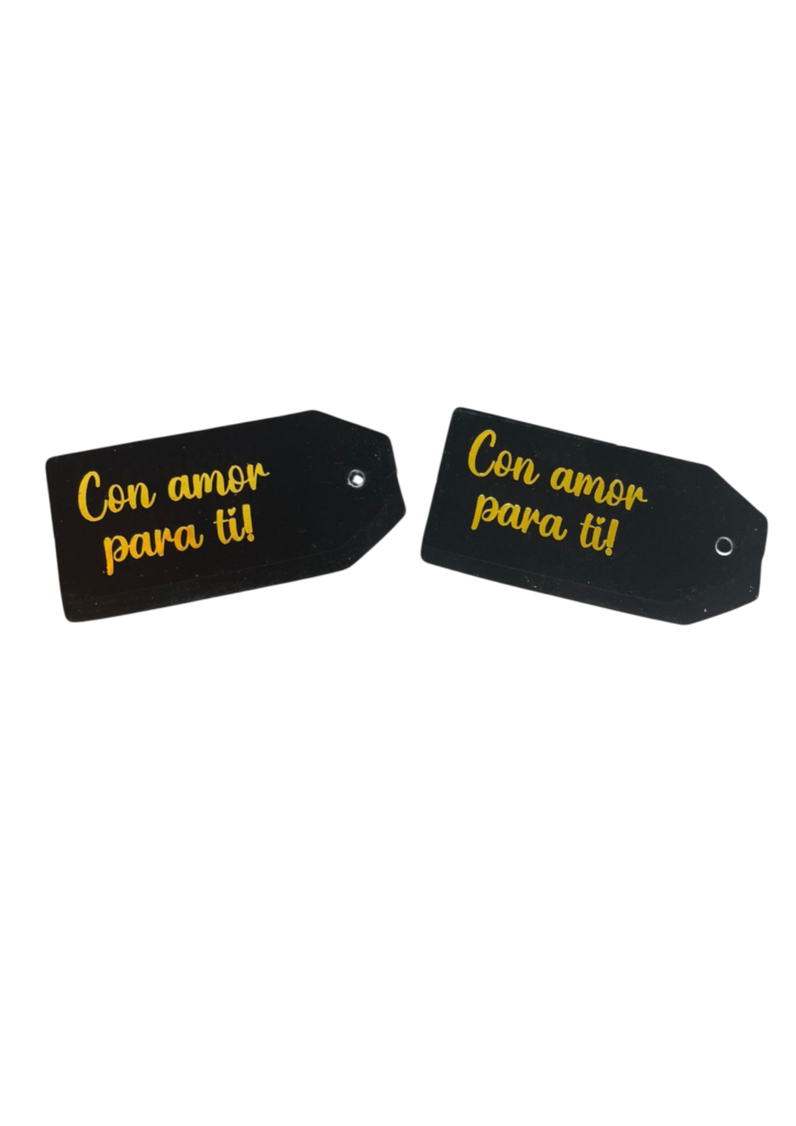 Tags con amor para ti negro (Paquete x 12)