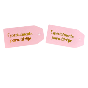 Tags especialmente para ti rosado (Paquete x12)