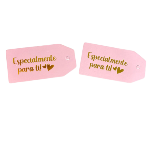 Tags especialmente para ti rosado (Paquete x12)