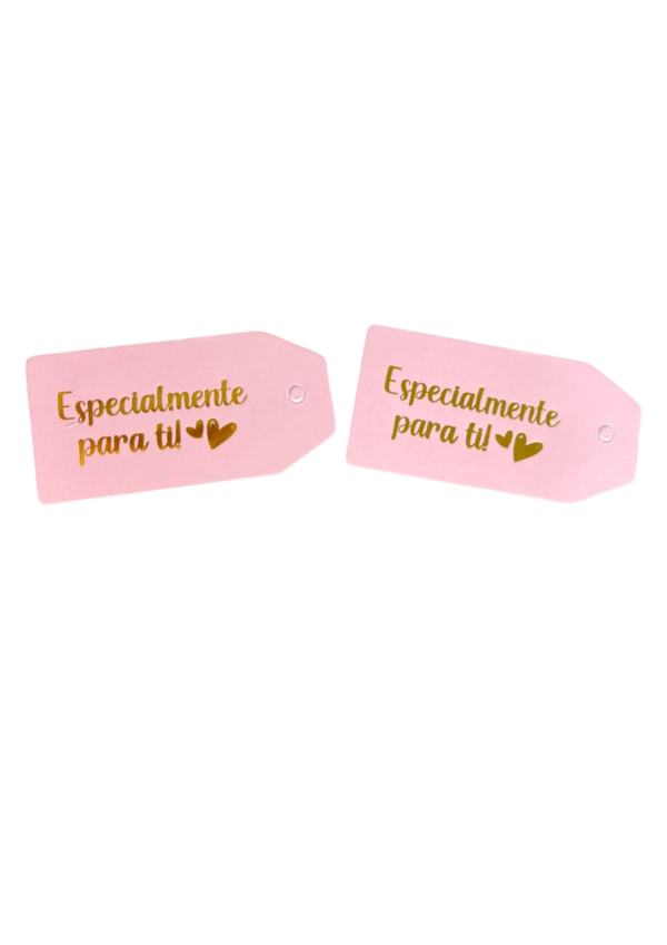 Tags especialmente para ti rosado (Paquete x12)