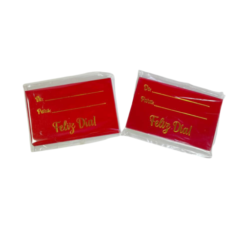 Tarjetas feliz día roja (Paquete x 12)