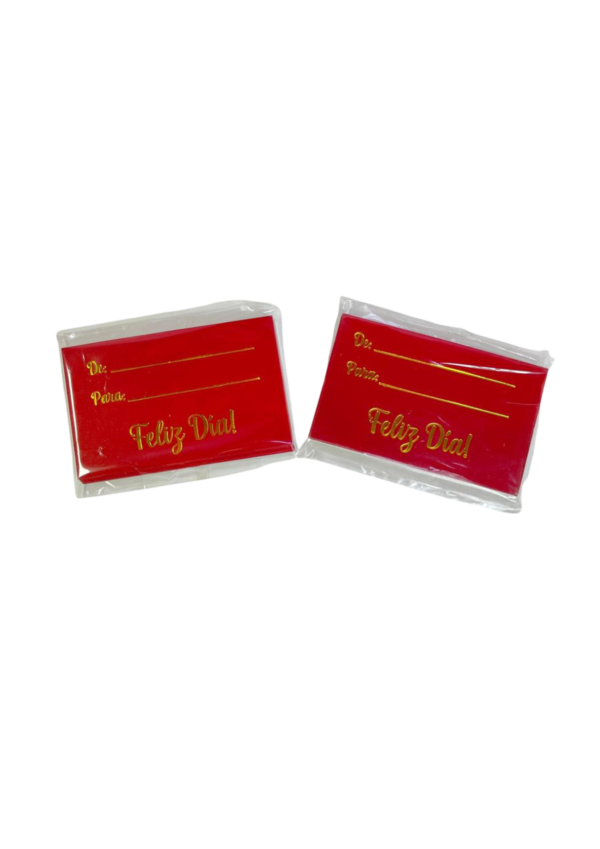 Tarjetas feliz día roja (Paquete x 12)
