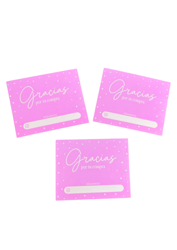 Tarjetas gracias lila (Paquete x 12)