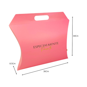 Caja bolso rosada estampada (Paquete x12) 36cm x 34cm