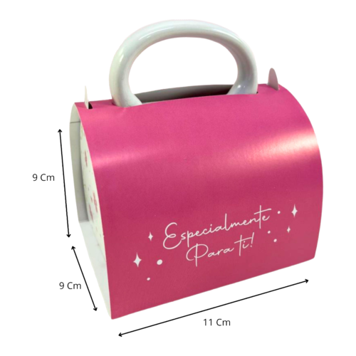 CAJAS-2 Caja mug tipo buzón rosada (Paquete x12) – 9cm x 11cm