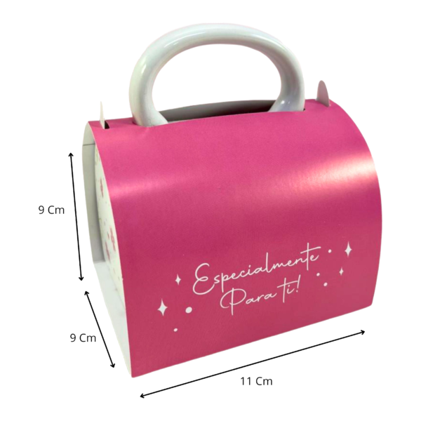 Caja mug tipo buzón rosada (Paquete x12) – 9cm x 11cm