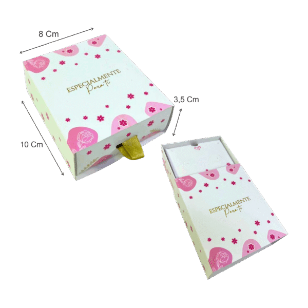 caja accesorios tipo baúl estampada blanca (paquete x12) – 10cm x 8cm