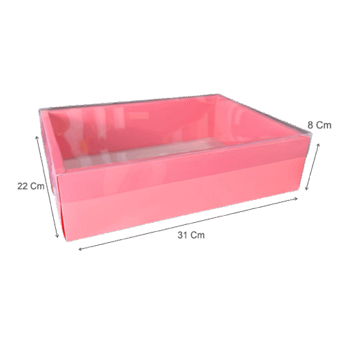 Caja desayuno rosa con acetato amor y amistad (Paquete x 12) 31cm x 22cm