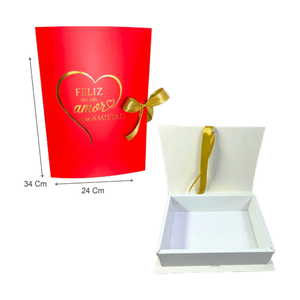 Caja libro estampada amor y amistad (Paquete x 12) - 34cm x 24cm