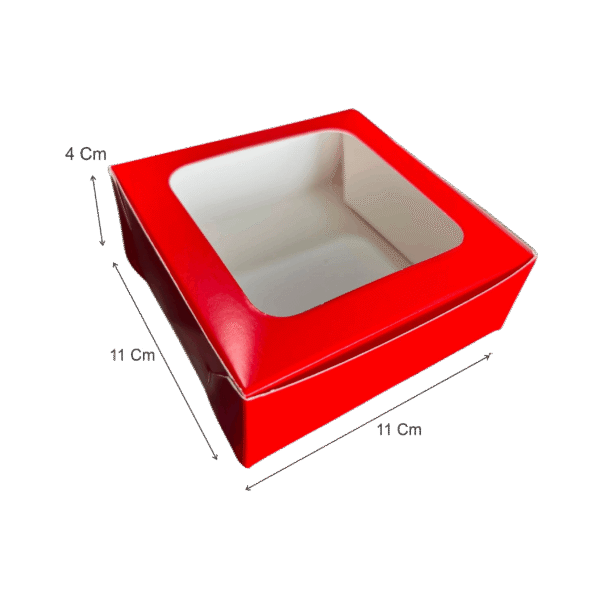 Caja pequeña acetato roja amor y amistad (Paquete x 12) - 11cm x 11cm
