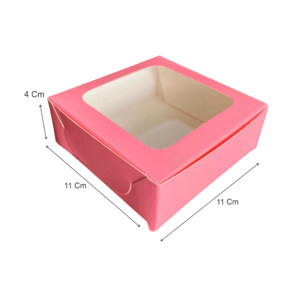 Caja pequeña acetato rosa amor y amistad (Paquete x 12) - 11cm x 11cm