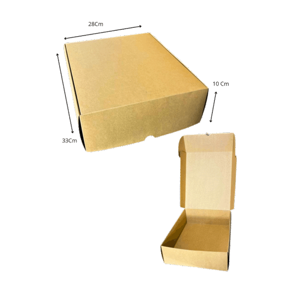 Caja empaque grande kraft (Paquete x12) – 33cm x 28cm