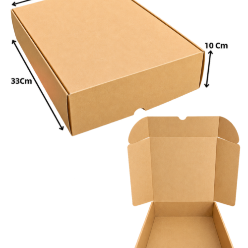 Caja empaque grande kraft (Paquete x12) – 33cm x 28cm