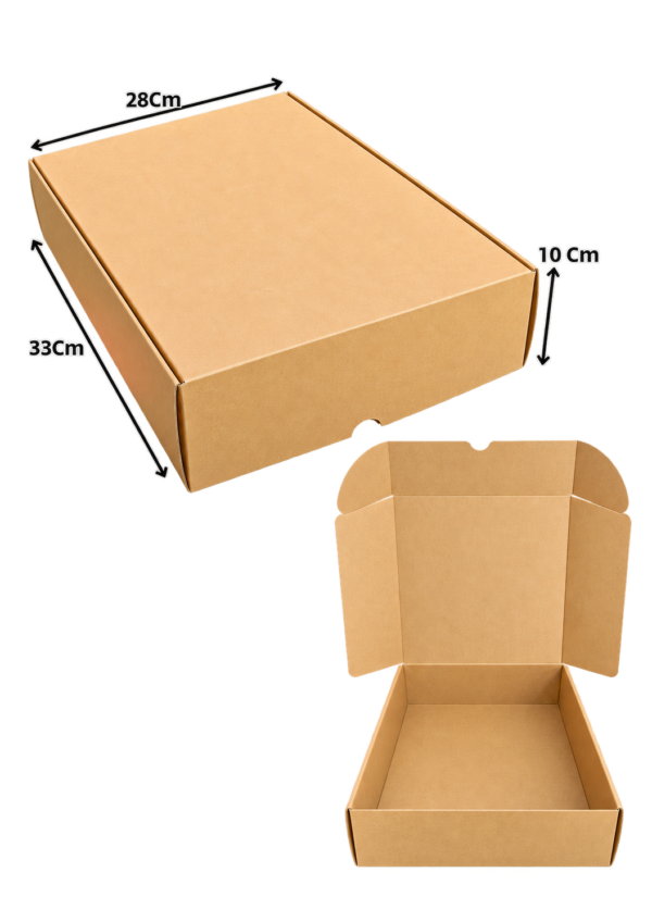 Caja empaque grande kraft (Paquete x12) – 33cm x 28cm