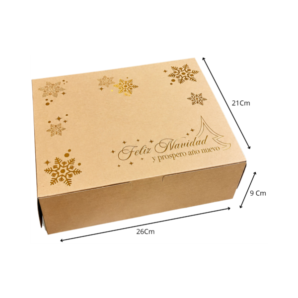 BOLSAS PNG 25 Caja empaque grande kraf feliz navidad en foil (Paquete x 12) - 26cm x 21cm