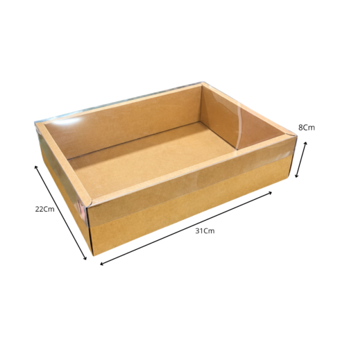 Caja para ancheta navideña kraft (Paquete x 12) - 31cm x 22cm