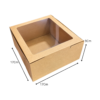 Caja empaque alta ventana kraft (Paquete x 12) - 17cm x 17 cm