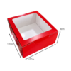 Caja empaque alta ventana roja (Paquete x 12) - 17cm x 17 cm