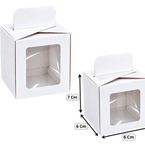 Caja cubo con cogedero pequeña blanca (Paquete x12) – 7cm x 6cm