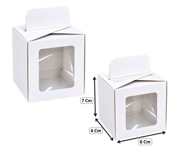 Caja cubo con cogedero pequeña blanca (Paquete x12) – 7cm x 6cm