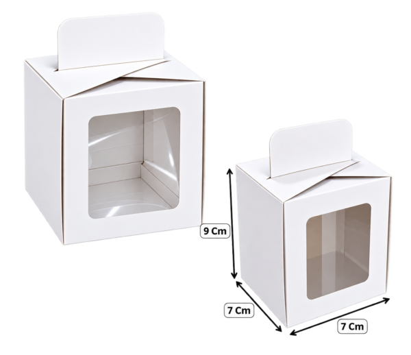 Caja cubo con cogedero mediana blanca (Paquete x12) – 9cm x 7cm